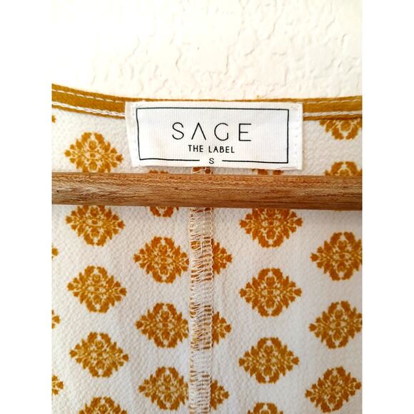 Sage the Label Gold and White Wrap Romper Deep V - Picture 3 of 7